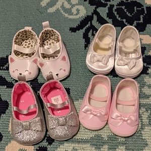 Bundle of Newborn Ballet Style Shoes